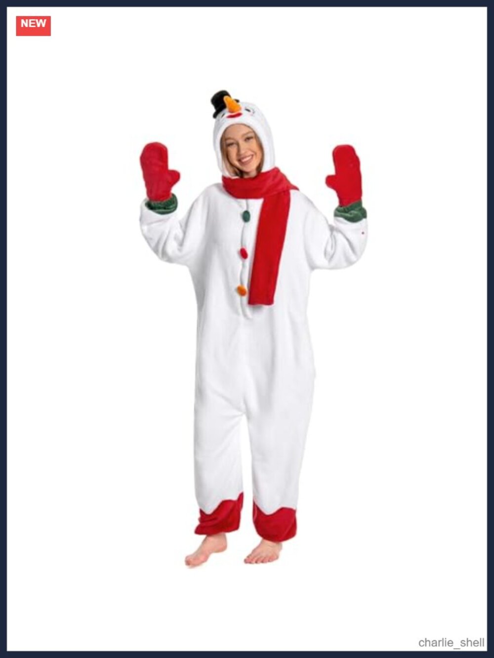 Adult Unisex Onesie Pajama Snowman Costume Flannel Sleepwear